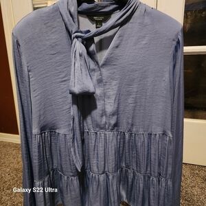 Simply Vera Vera Wang Blue Scarf Shirt